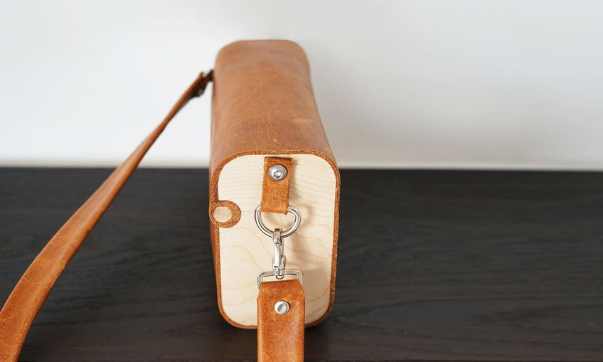 Leather discount wood bag