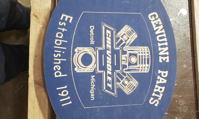 Vintage Chevy Sign garage Inventables