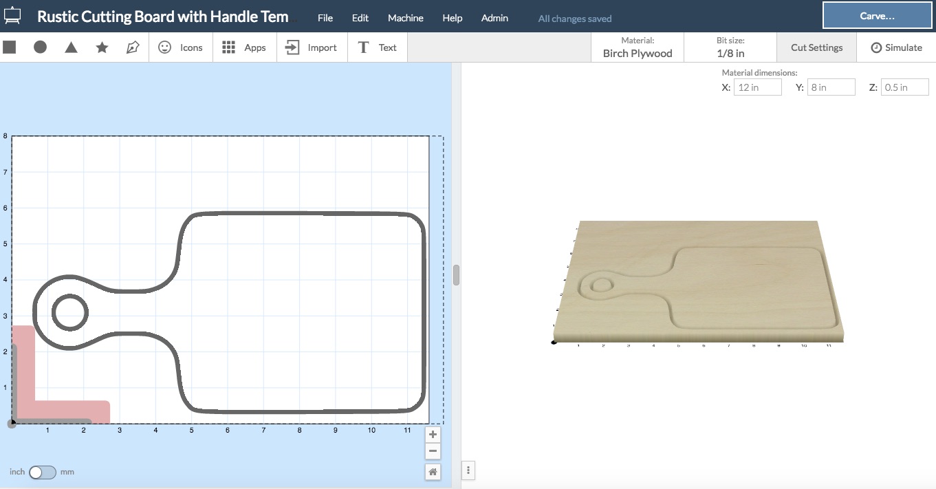 6 x 12 Cutting Board Template | Inventables 6 x 12 Cutting Board Template | Inventables
